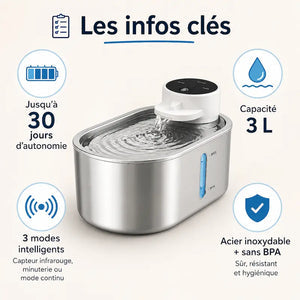 Fontaine chat sans fil à pile - Hydratation libre et durable - vue 6