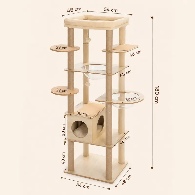 Arbre à chat intérieur bois – Hamac & perchoir - vue 7