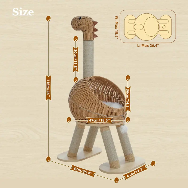 Arbre à chat dinosaure - Design ludique - vue 5