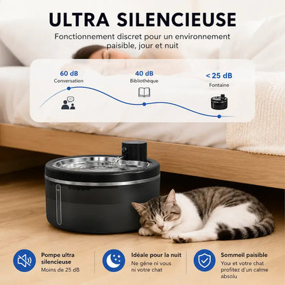 Fontaine à eau chat inox 3L - Silencieuse - vue 4