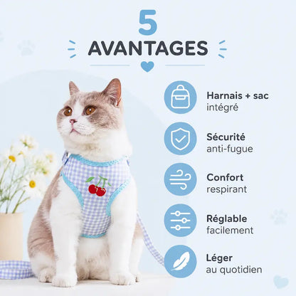 Harnais sac à dos chat – Sécurité & confort - vue 4