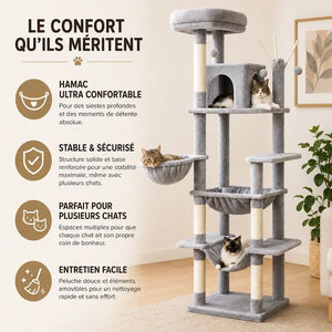 Arbre à chat avec hamac - Repos garanti - vue 3