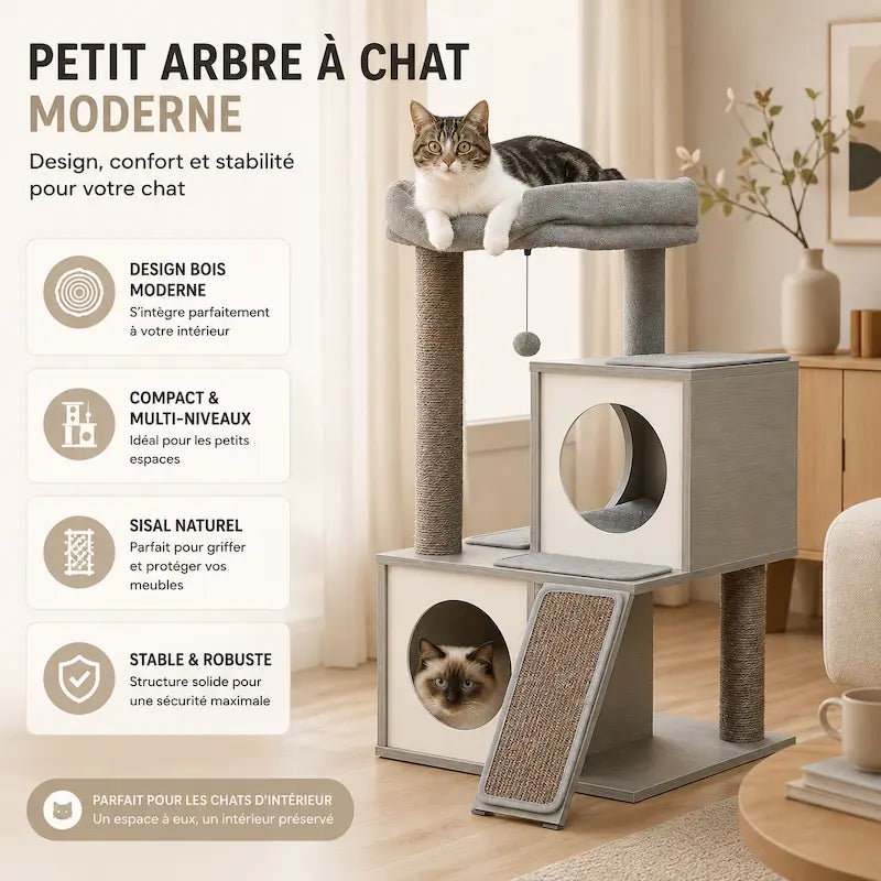 Petit arbre à chat moderne - Stable - vue 3