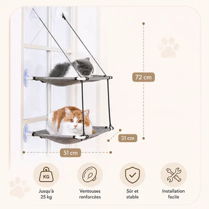 Hamac double pour chat - 2-en-1 confortable - vue 4