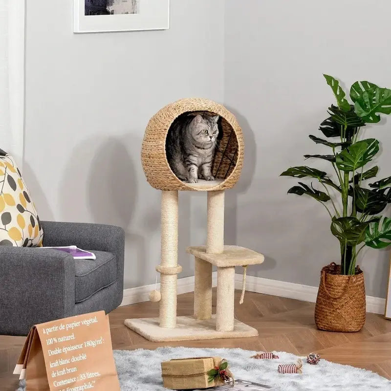 Arbre à chat avec panier - Confort assuré
