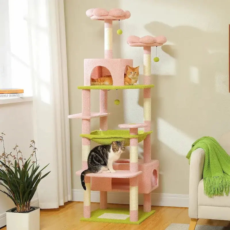 Arbre à chat rose