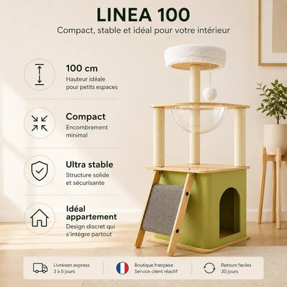 Arbre à chat Linea 100 - Compact et stable - vue 8