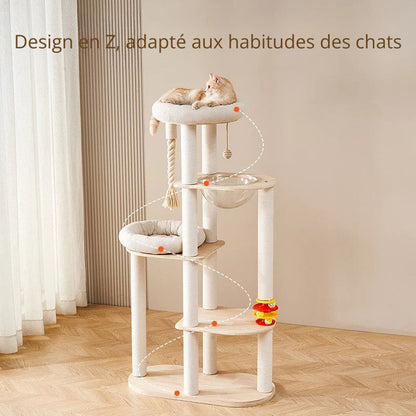 Arbre à chat natura - Bois naturel solide - vue 4