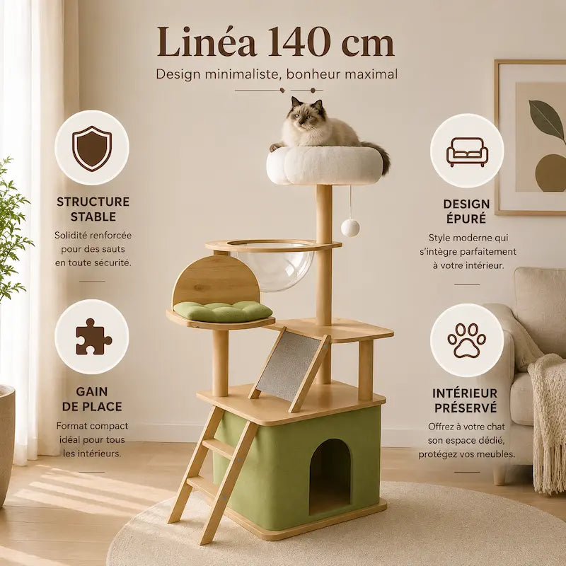 Arbre à chat 140 cm - Stable & design - vue 3