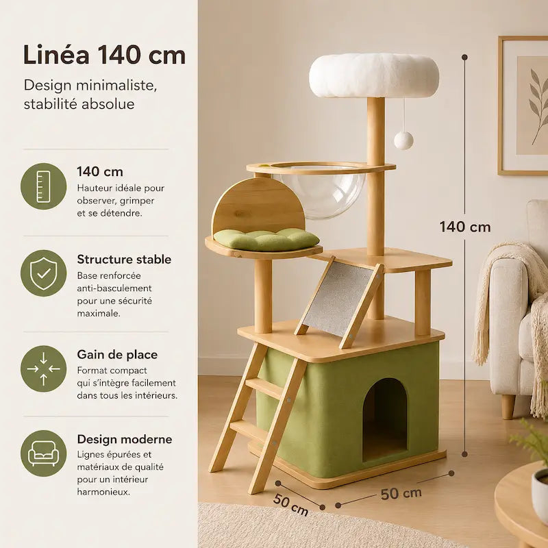 Arbre à chat 140 cm - Stable & design - vue 6