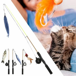 Canne à pêche pour chat - Dépense & complicité - vue 2