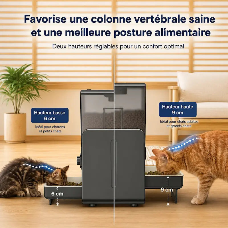 Distributeur de croquettes double pour chat - Repas sereins - vue 3