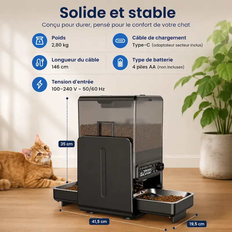 Distributeur de croquettes double pour chat - Repas sereins - vue 5