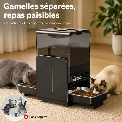Distributeur de croquettes double pour chat - Repas sereins - vue 2