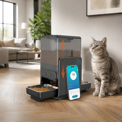 Distributeur de croquettes double pour chat