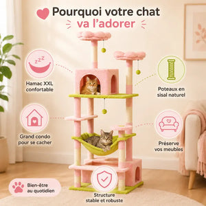 Arbre à chat rose - Déco + confort - vue 2