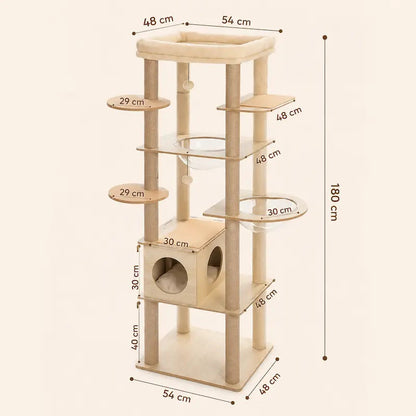 Arbre à chat intérieur bois – Hamac & perchoir - vue 7