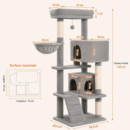Arbre à chat luxe multi-niveaux – Tour premium - vue 4