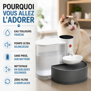 Fontaine à eau chat sans filtre - 3L & autonomie sans recharge - vue 2