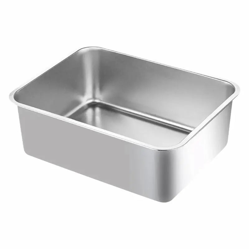 Bac à litière rectangle en inox - Anti-odeurs - vue 2