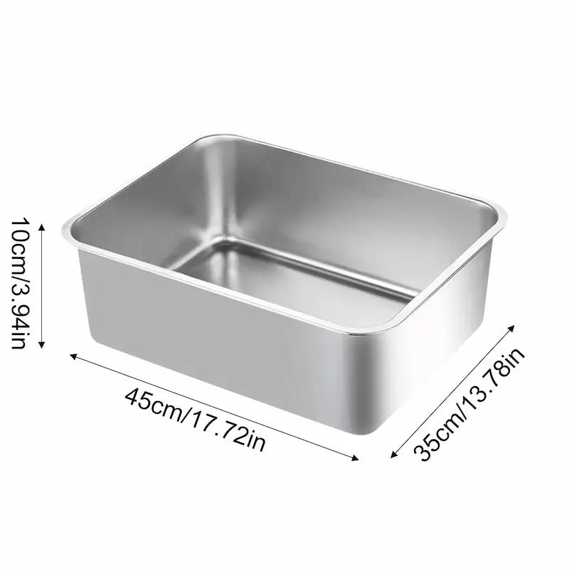Bac à litière rectangle en inox - Anti-odeurs - vue 4