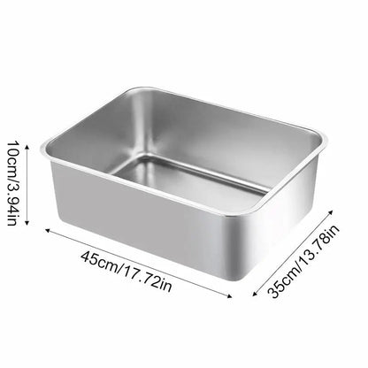 Bac à litière rectangle en inox - Anti-odeurs - vue 4