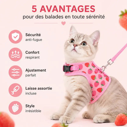 Harnais chat rose - Sécurité anti-fugue - vue 4