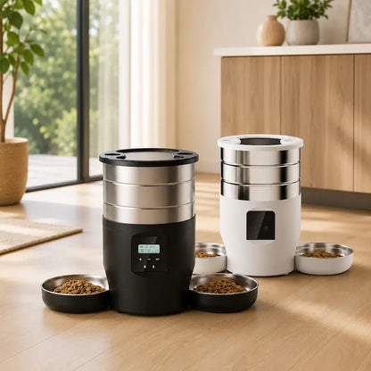 Distributeur intelligent croquettes double chat
