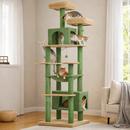 Grand arbre à chat multi-niveaux - Griffoirs sisal & hamac - vue 3