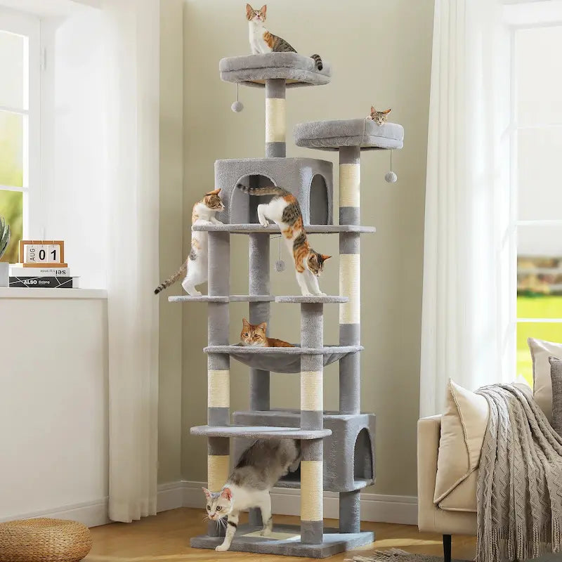 Grand arbre à chat multi-niveaux - Griffoirs sisal & hamac - vue 2