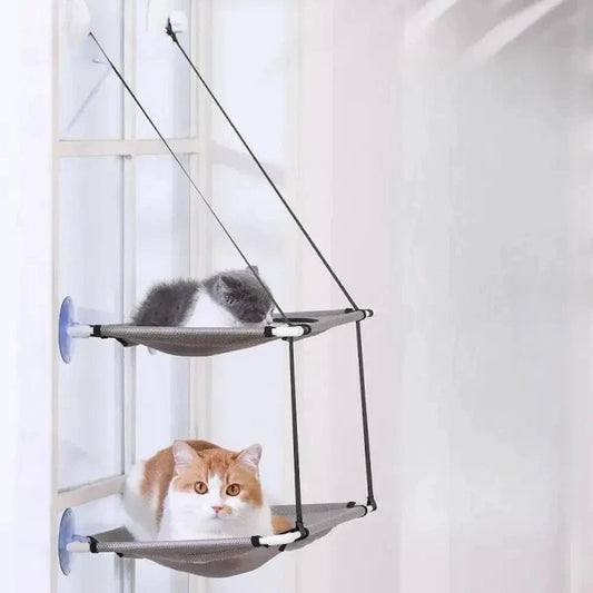 Hamac double pour chat - Repos en hauteur, 2 niveaux spacieux Griffe d'Amour