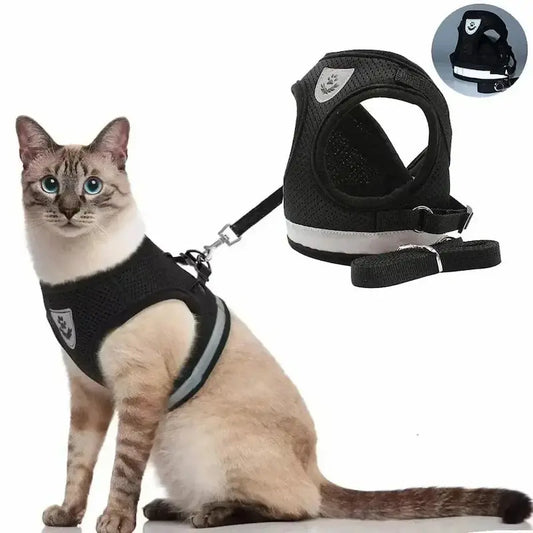Harnais gilet maille chat