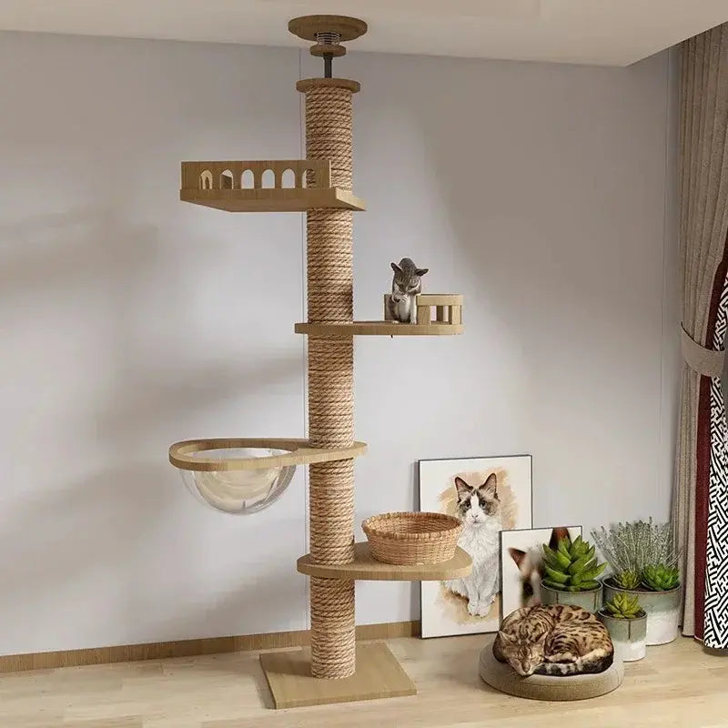 Arbre à chat XXL bois naturel – Stable & design