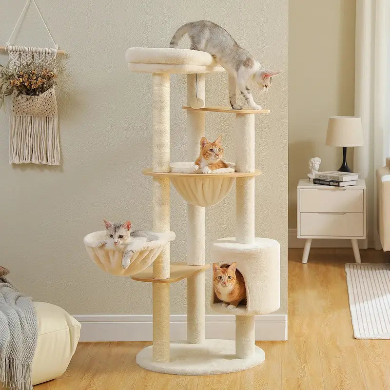 Arbre à chat confortable beige - Stable & design - vue 3