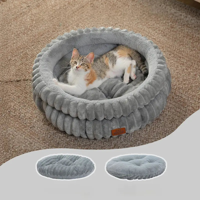 Panier chat rond confortable - Cocon doux - vue 3