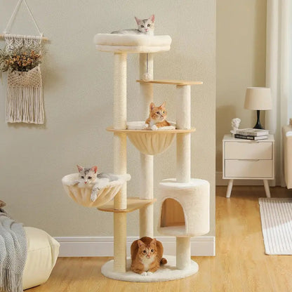 Arbre à chat confortable beige - Stable & design - vue 2