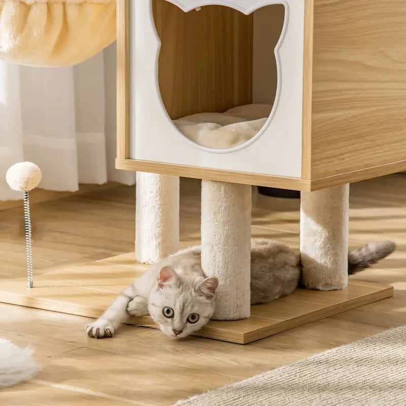 Arbre à chat en bois avec hamac – Confort en hauteur - vue 3