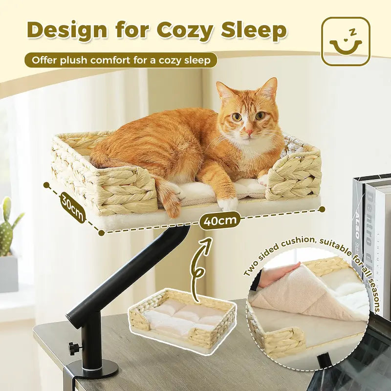 Lit de bureau pour chat – Support rotatif 360° - vue 3