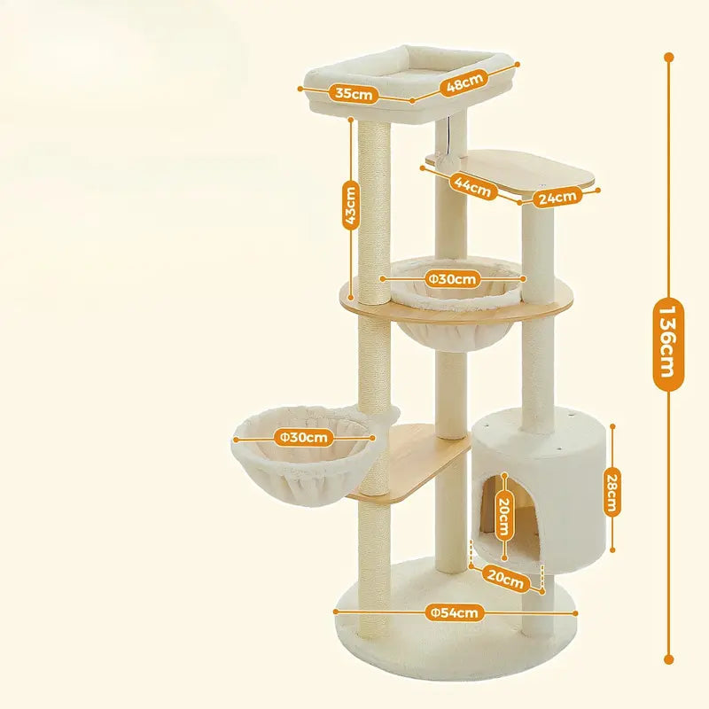 Arbre à chat confortable beige - Stable & design - vue 4