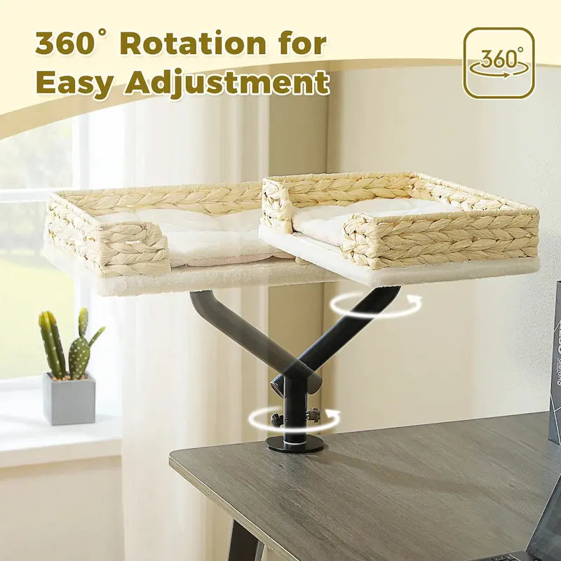 Lit de bureau pour chat – Support rotatif 360° - vue 4