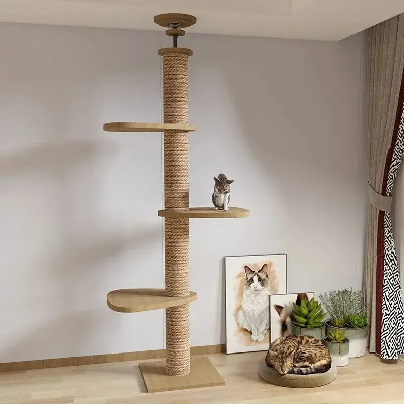 Arbre à chat XXL bois naturel – Stable & design - vue 3