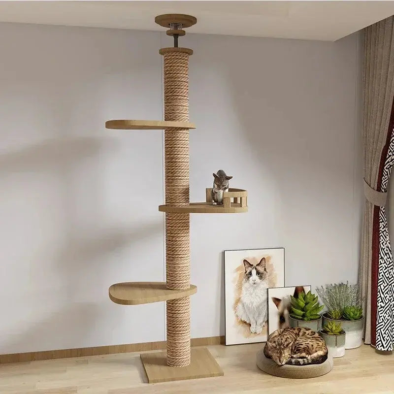 Arbre à chat XXL bois naturel – Stable & design - vue 4