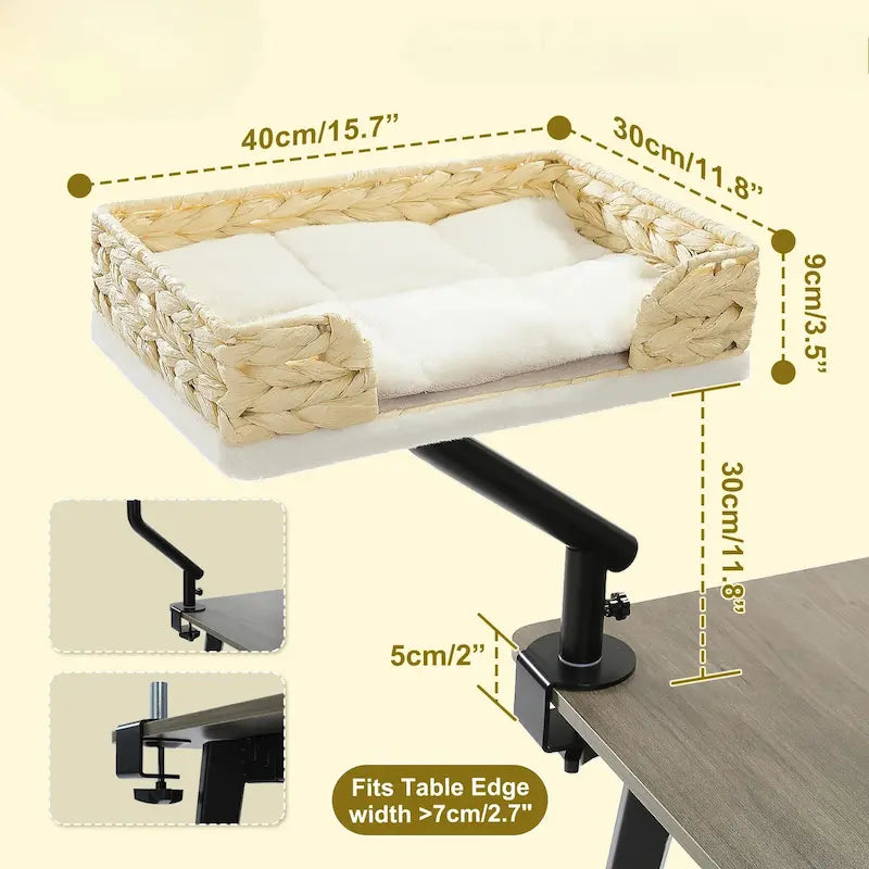 Lit de bureau pour chat – Support rotatif 360° - vue 7