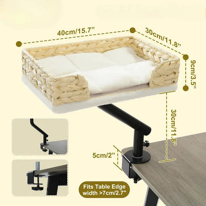 Lit de bureau pour chat – Support rotatif 360° - vue 7
