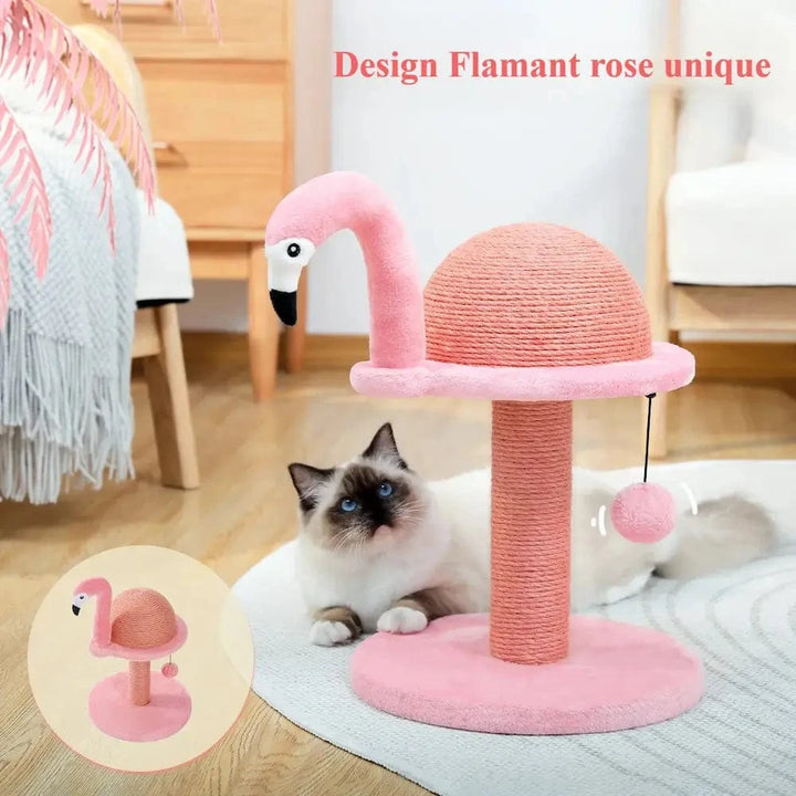 Poteau à griffer Flamant rose - Design fun - vue 3