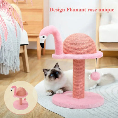 Poteau à griffer Flamant rose - Design fun - vue 3
